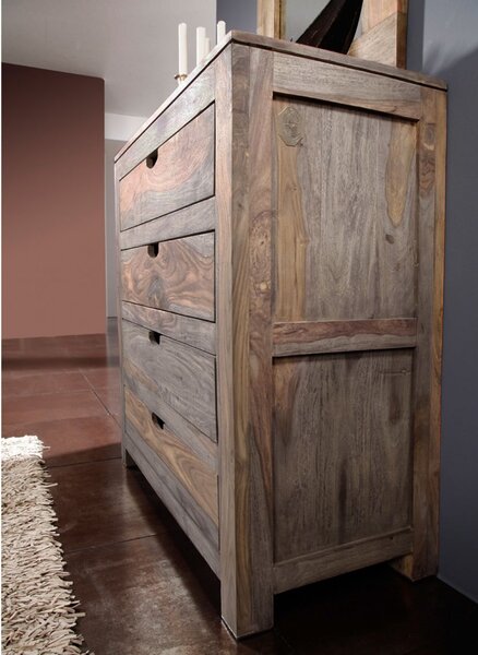 GREY WOOD Komoda 95x85 cm, masivní indický palisandr
