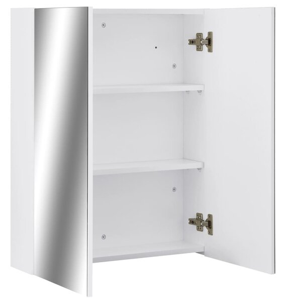 323607 Bathroom Mirror Cabinet White 60x15x75 cm MDF