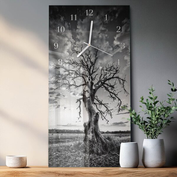Skleněné hodiny vertikální Strom zsppb-30x60-00057554