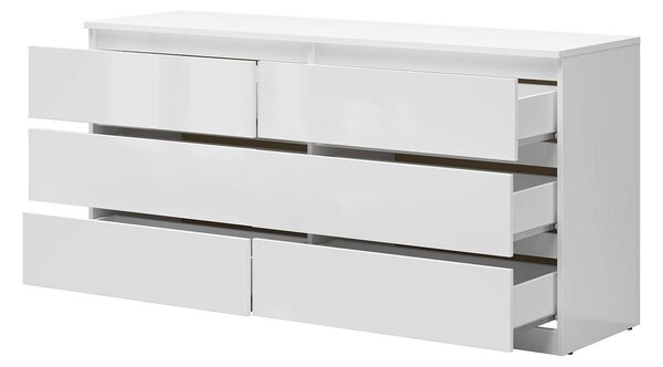 Komoda BRW Tetrix 4 (lesk bílý). Akce -10%