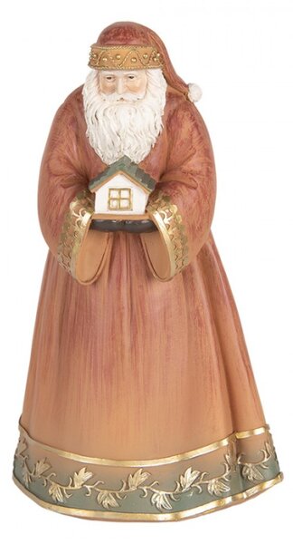 Vánoční dekorace Santa Claus v noční košili a čepičce na spaní – 17x13x27 cm