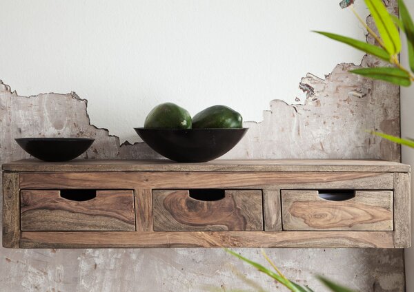 GREY WOOD Visící skříňka 20x98 cm, masivní indický palisandr