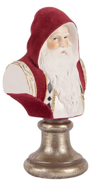 Vánoční dekorace busta Santa Clause v červené kapuci – 10x9x19 cm