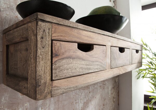 GREY WOOD Visící skříňka 20x98 cm, masivní indický palisandr
