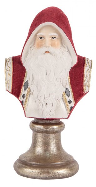 Vánoční dekorace busta Santa Clause v červené kapuci – 10x9x19 cm