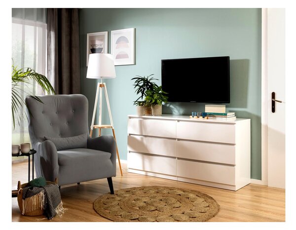 Komoda BRW Tetrix 4 (lesk bílý). Akce -10%