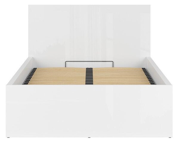 Jednolůžková postel 120 cm BRW Tetrix 6 (lesk bílý) (s roštem) (s úl. prostorem)