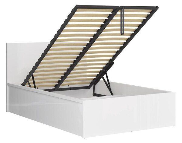 Jednolůžková postel 120 cm BRW Tetrix 6 (lesk bílý) (s roštem) (s úl. prostorem)