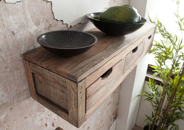 GREY WOOD Visící skříňka 20x98 cm, masivní indický palisandr