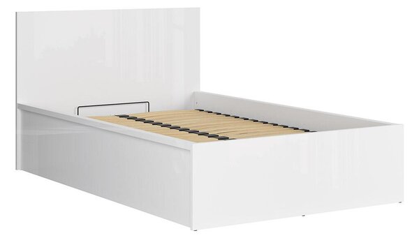 Jednolůžková postel 120 cm BRW Tetrix 6 (lesk bílý) (s roštem) (s úl. prostorem)