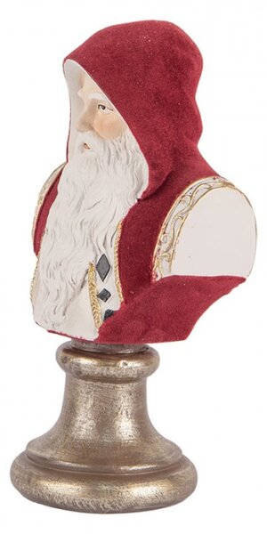 Vánoční dekorace busta Santa Clause v červené kapuci – 10x9x19 cm