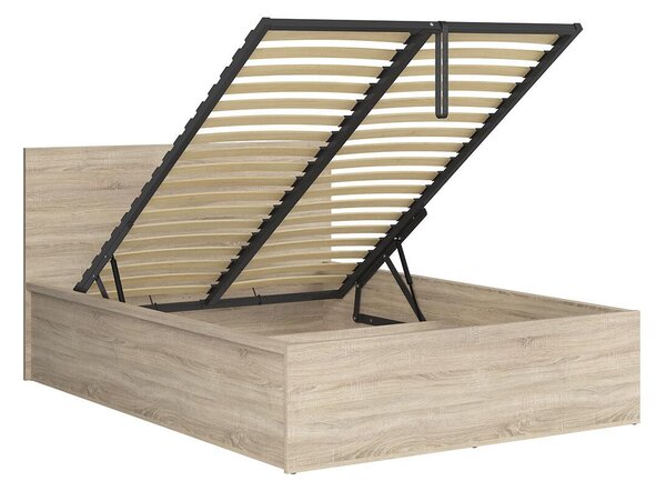 Manželská postel 140 cm BRW Tetrix 8 (dub sonoma) (s roštem) (s úl. prostorem)