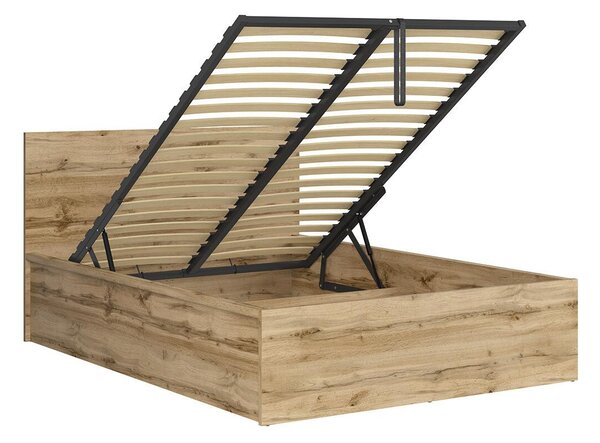 Manželská postel 140 cm BRW Tetrix 8 (dub wotan) (s roštem) (s úl. prostorem)