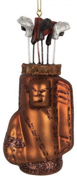 Skleněná vánoční ozdoba bag na golfové hole – 6x4x13 cm