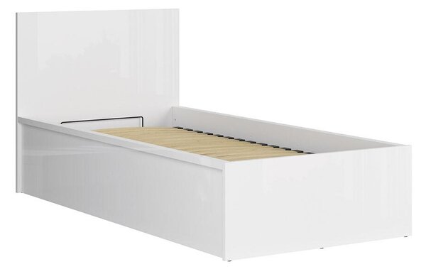 Jednolůžková postel 90 cm BRW Tetrix 15 (lesk bílý) (s roštem) (s úl. prostorem)