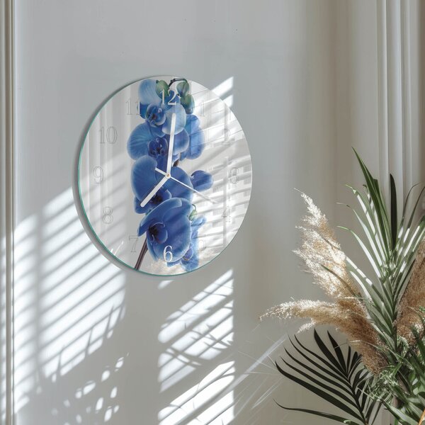 Skleněné hodiny na stěnu Orchidej zsob-fi30-00084723