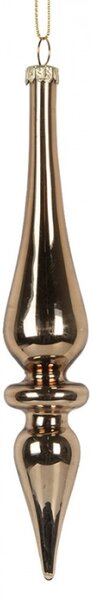 Zlatá dlouhá skleněná vánoční ozdoba Kraape IV – 3x18 cm