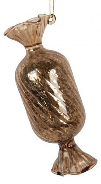 Zlatá skleněná vánoční ozdoba bonbon Kraape – 5x12 cm