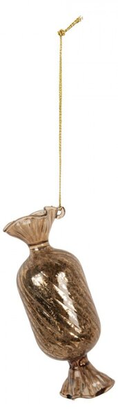 Zlatá skleněná vánoční ozdoba bonbon Kraape – 5x12 cm