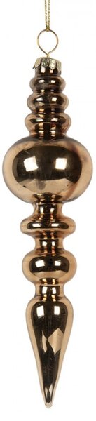 Zlatá dlouhá skleněná vánoční ozdoba Kraape II – 4x16 cm