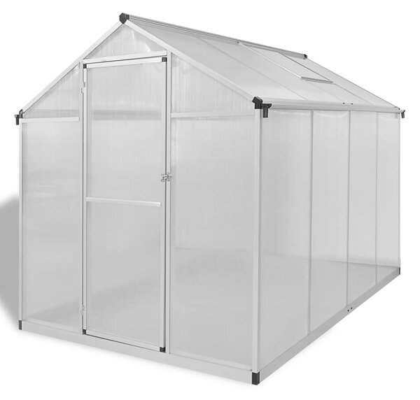 Zpevněný hliníkový skleník s podkladovým rámem 4,6 m²