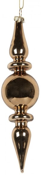 Zlatá dlouhá skleněná vánoční ozdoba Kraape III – 5x19 cm