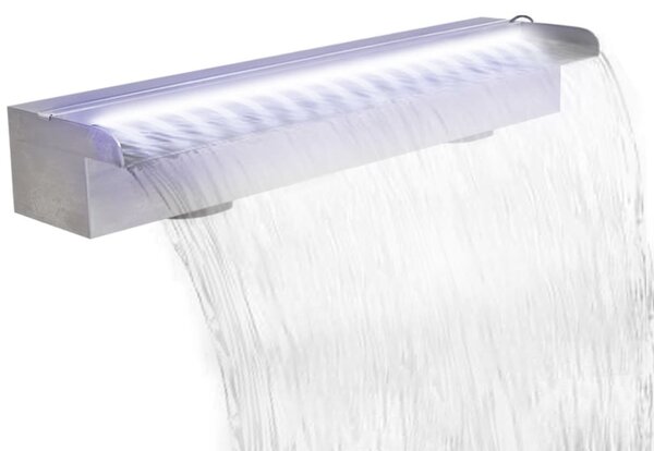 Obdélníková bazénová fontána s LED nerezová ocel 60 cm