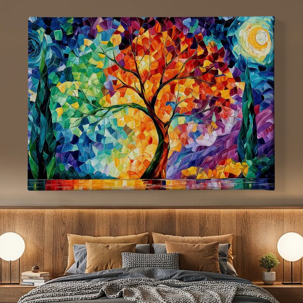 Obraz na plátně - Strom života Katedrála barev FeelHappy.cz Velikost obrazu (šířka x výška): 40 x 30 cm