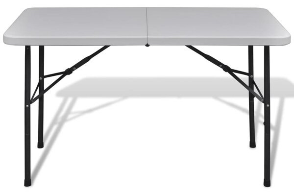 Skládací zahradní stůl 122 cm HDPE bílý