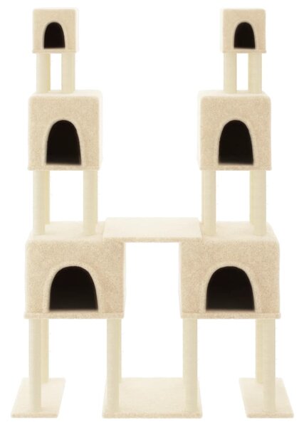 Škrabadlo pro kočky se sisalovými sloupky krémové 199 cm 172079