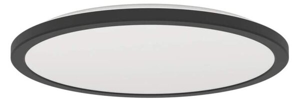 Eglo ZIGBEE 901464 ROVITO-Z - Stropní LED kulaté RGB svítidlo ovládané ovladačem, nebo z mobilní aplikace, LED 18,5W, Ø 39cm, IP44 (Přisazené moderní chytré LED svítidlo v černé barvě s horním RGB světlem)