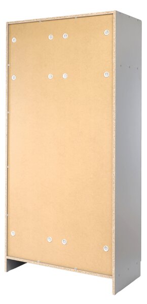 Dřevěná šatní skříň Visio LUX, 90 x 45 x 185 cm, cylindrický zámek, šedá