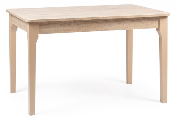 Rozkládací jídelní stůl CEPRANO | 120x85 cm | deska LTD s ABS + nohy masiv | oblé hrany | kvalitní zpracování | sonoma