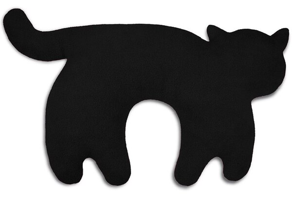 Leschi LESCHÍ Cestovní polštářek kočka Feline 46x25cm černá/černá