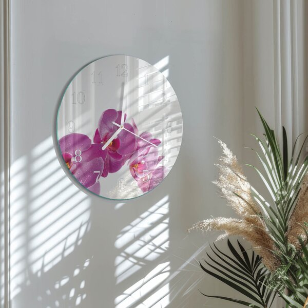 Skleněné hodiny na stěnu Orchidej zsob-fi30-00085518
