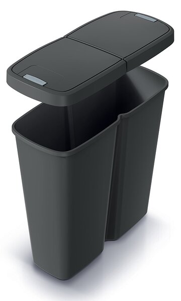 Odpadkový koš DUO černý, 50 l, černá