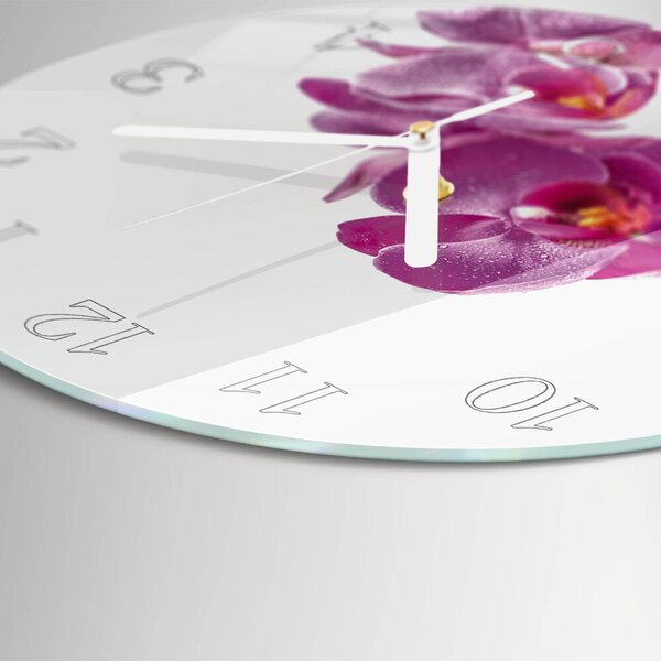 Skleněné hodiny na stěnu Orchidej zsob-fi30-00085518