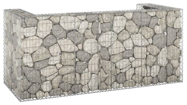 Gabionová zástěna pro popelnice pozinkovaná ocel 254x100x110 cm