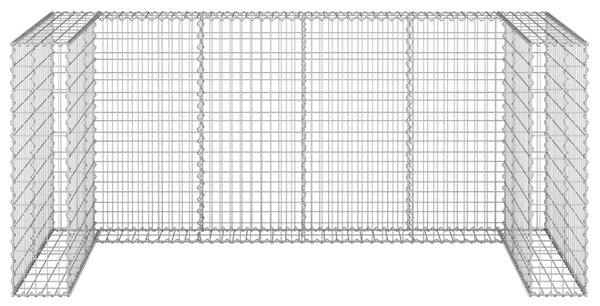Gabionová zástěna pro popelnice pozinkovaná ocel 254x100x110 cm