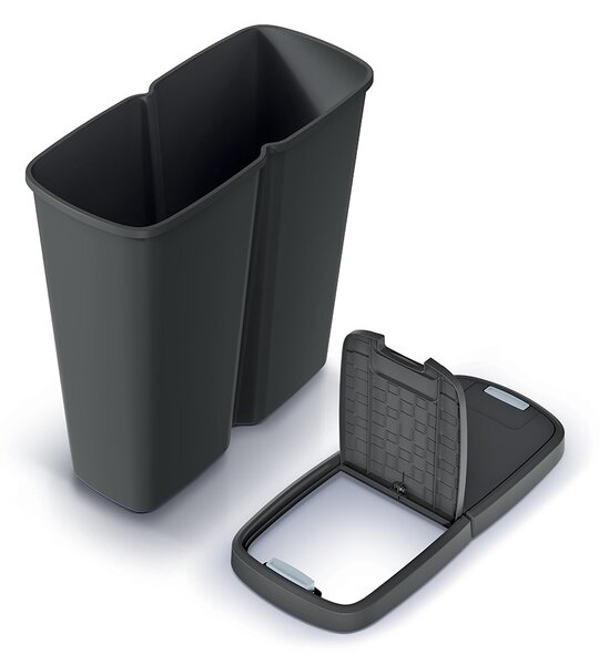 Odpadkový koš DUO černý, 50 l, černá