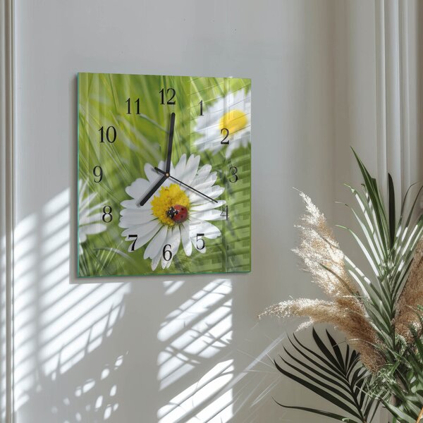 Skleněné hodiny na stěnu Sedmikrásky zskc-30x30-00172976