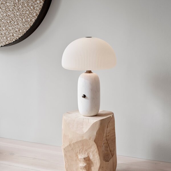 Stolní lampa Vipp, stmívatelné, Bílá, Obývací pokoj, Sklo