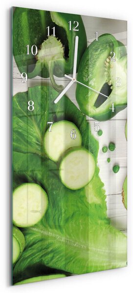 Skleněné hodiny vertikální Zelenina zsppb-30x60-00085015