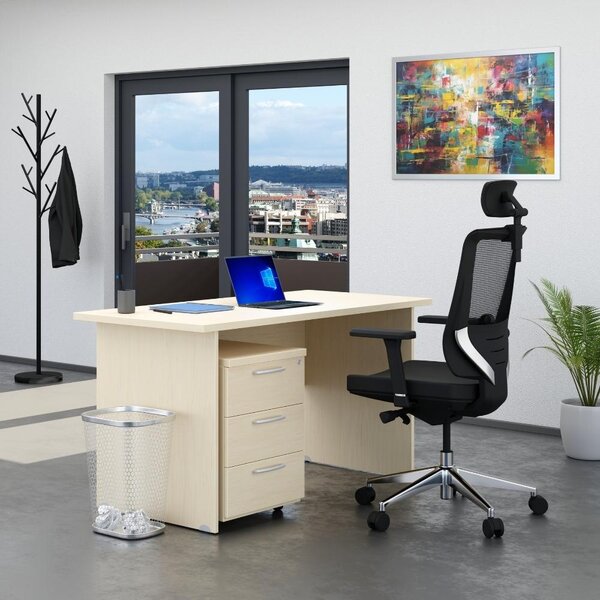 Sestava kancelářského nábytku Visio 1, 140 cm, javor
