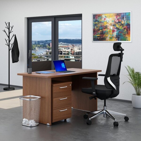 Sestava kancelářského nábytku Visio 1, 140 cm, ořech