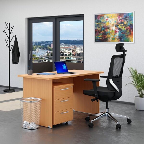 Sestava kancelářského nábytku Visio 1, 140 cm, buk