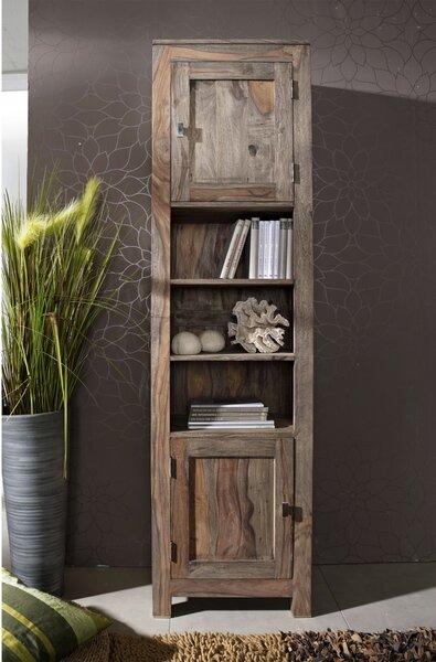 GREY WOOD Regál 200x55 cm, masivní indický palisandr