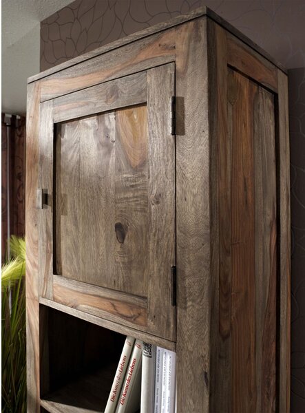 GREY WOOD Regál 200x55 cm, masivní indický palisandr