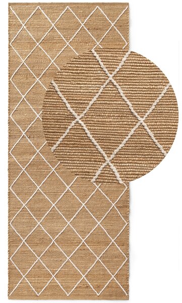 Hanse Home, Běhoun Kunu 106208 Natural Gold White, 80x200, béžová, chodba / předsíň