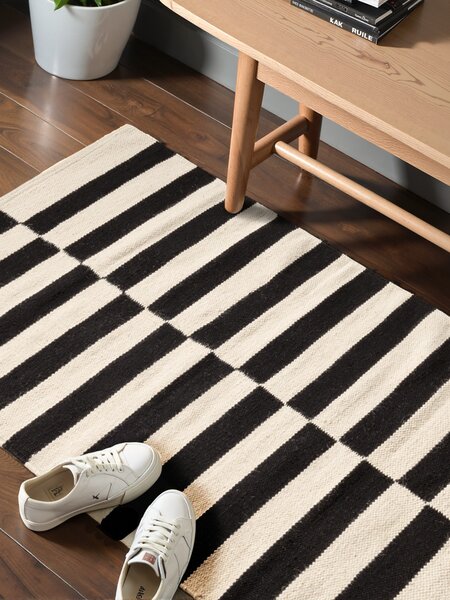 Hanse Home, Běhoun Donna 106207 Black White, 80x200, černobílá, ložnice